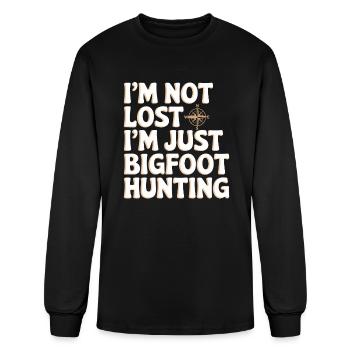 Bigfoot Believer Sasquatch Cryptid Forest Creature - Men's Long Sleeve T-Shirt - black - Front