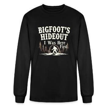 Bigfoot Believer Sasquatch Cryptid Forest Creature - Men's Long Sleeve T-Shirt - black - Front