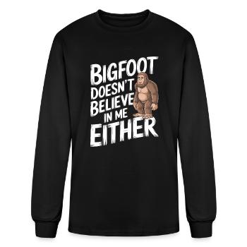 Bigfoot Believer Sasquatch Cryptid Forest Creature - Men's Long Sleeve T-Shirt - black - Front