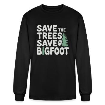 Bigfoot Believer Sasquatch Cryptid Forest Creature - Men's Long Sleeve T-Shirt - black - Front