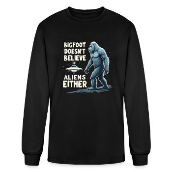 Bigfoot Believer Sasquatch Cryptid Forest Creature - Men's Long Sleeve T-Shirt - black - Front