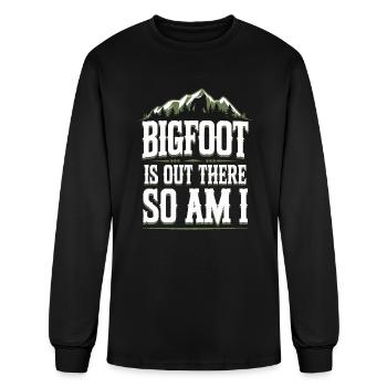 Bigfoot Believer Sasquatch Cryptid Forest Creature - Men's Long Sleeve T-Shirt - black - Front