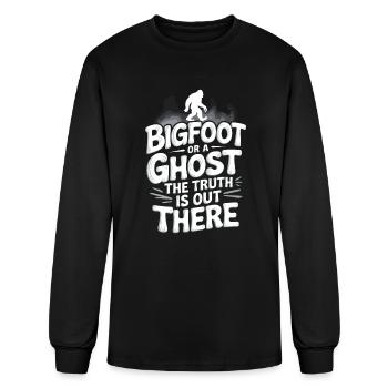 Bigfoot Believer Sasquatch Cryptid Forest Creature - Men's Long Sleeve T-Shirt - black - Front