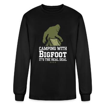 Bigfoot Believer Sasquatch Cryptid Forest Creature - Men's Long Sleeve T-Shirt - black - Front