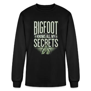 Bigfoot Believer Sasquatch Cryptid Forest Creature - Men's Long Sleeve T-Shirt - black - Front