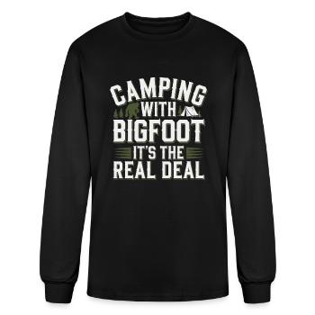 Bigfoot Believer Sasquatch Cryptid Forest Creature - Men's Long Sleeve T-Shirt - black - Front