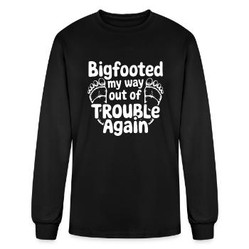 Bigfoot Believer Sasquatch Cryptid Forest Creature - Men's Long Sleeve T-Shirt - black - Front