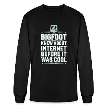 Bigfoot Believer Sasquatch Cryptid Forest Creature - Men's Long Sleeve T-Shirt - black - Front