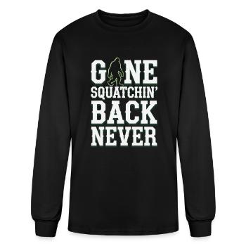 Bigfoot Believer Sasquatch Cryptid Forest Creature - Men's Long Sleeve T-Shirt - black - Front