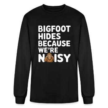 Bigfoot Believer Sasquatch Cryptid Forest Creature - Men's Long Sleeve T-Shirt - black - Front
