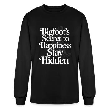 Bigfoot Believer Sasquatch Cryptid Forest Creature - Men's Long Sleeve T-Shirt - black - Front