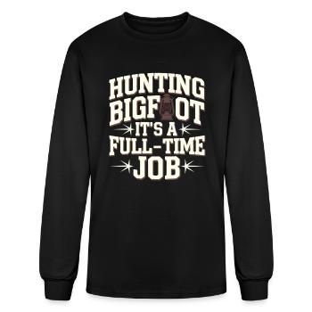 Bigfoot Believer Sasquatch Cryptid Forest Creature - Men's Long Sleeve T-Shirt - black - Front