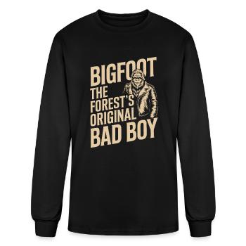 Bigfoot Believer Sasquatch Cryptid Forest Creature - Men's Long Sleeve T-Shirt - black - Front