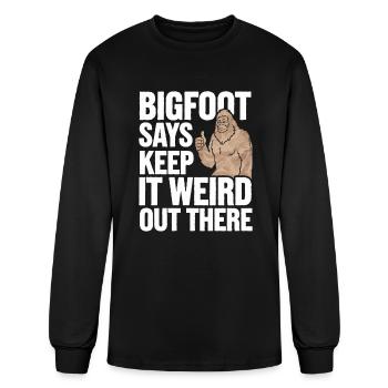 Bigfoot Believer Sasquatch Cryptid Forest Creature - Men's Long Sleeve T-Shirt - black - Front