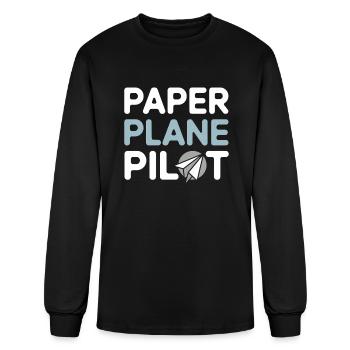 Paper Airplane Builder DIY Folding Expert Creative - Men's Long Sleeve T-Shirt - black - Front