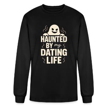 Ghosted Breakup Humor Dating Fail Single AF - Men's Long Sleeve T-Shirt - black - Front