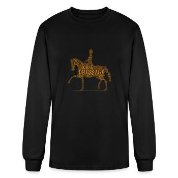 Dressage Horse With Rider In Word Clouds - Men's Long Sleeve T-Shirt - black - Front