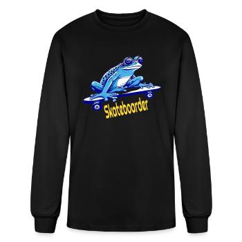 Froggy Skateboarder T-Shirt - Men's Long Sleeve T-Shirt - black - Front