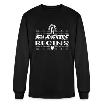 new adventure begins - Men's Long Sleeve T-Shirt - black - Front