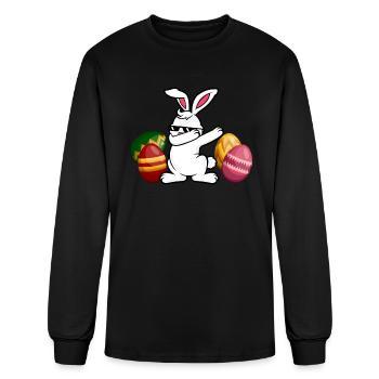 Dabbing Easter Bunny Bunny Happy Easter - Men's Long Sleeve T-Shirt - black - Front