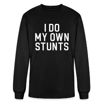 Funny Injured Recovery Broken Leg I Do My Own - Men's Long Sleeve T-Shirt - black - Front