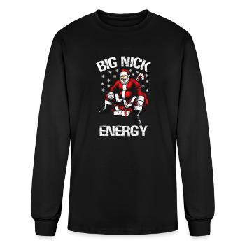 Big Nick Energy Funny Santa Christmas - Men's Long Sleeve T-Shirt - black - Front