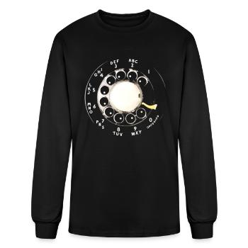 rotary dial telephone - Men's Long Sleeve T-Shirt - black - Front