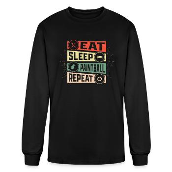 Eat Sleep Paintball Repeat Tactical Player Paintba - Men's Long Sleeve T-Shirt - black - Front