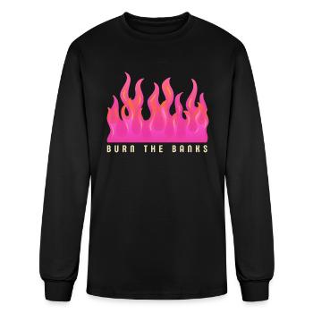 Burn The Banks Anti Capitalist Socialist - Men's Long Sleeve T-Shirt - black - Front