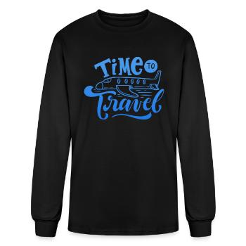 time to travel - Men's Long Sleeve T-Shirt - black - Front