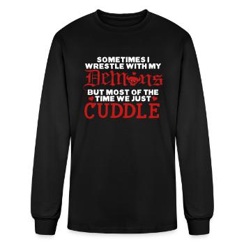 Demon Cuddles - Men's Long Sleeve T-Shirt - black - Front