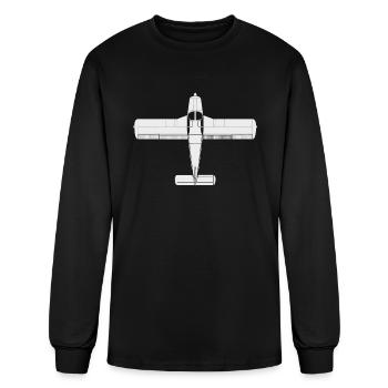 Top-Down Propeller Plane - Men's Long Sleeve T-Shirt - black - Front