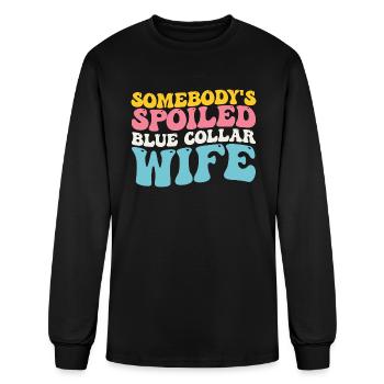 Somebody's Spoiled Blue Collar Wife - Men's Long Sleeve T-Shirt - black - Front