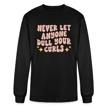 Curly Hair Quote - Men's Long Sleeve T-Shirt - black - Front
