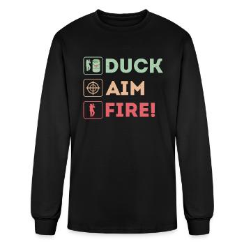 Duck, Aim, Fire! Paintball Tactical Player - Men's Long Sleeve T-Shirt - black - Front
