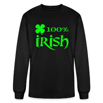 100 percent irish - Men's Long Sleeve T-Shirt - black - Front