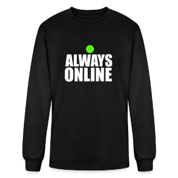 always online, always social - Men's Long Sleeve T-Shirt - black - Front
