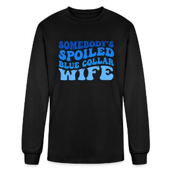 somebody s spoiled blue collar wife - Men's Long Sleeve T-Shirt - black - Front