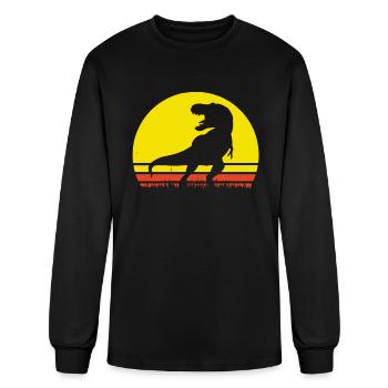 T Rex Distressed - Men's Long Sleeve T-Shirt - black - Front