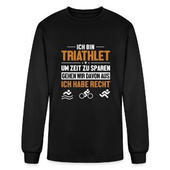 Triathlet hat immer Recht Triathlete Training - Men's Long Sleeve T-Shirt - black - Front