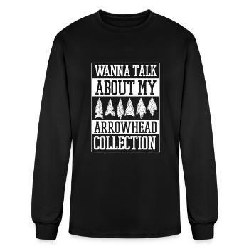 Wanna Talk About My Arrowhead Collection Flint - Men's Long Sleeve T-Shirt - black - Front