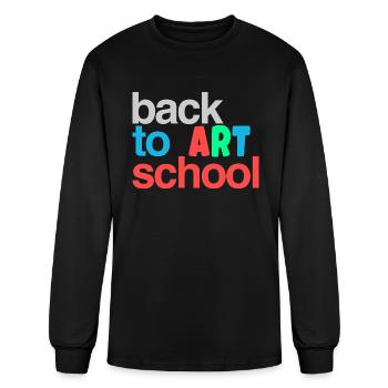 Back To Art School - Men's Long Sleeve T-Shirt - black - Front