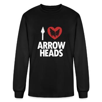 I love Arrowheads Flint Artifact Rocks Arrowhead - Men's Long Sleeve T-Shirt - black - Front