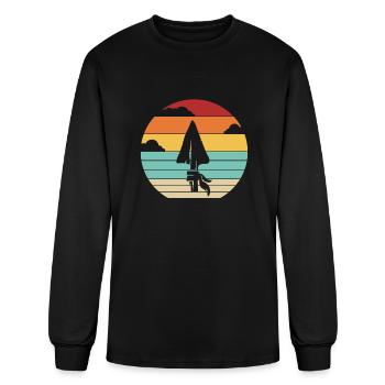 Retro Flint Artifact Rocks Hunter Arrowhead - Men's Long Sleeve T-Shirt - black - Front