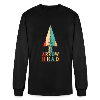 Retro Artifact Rocks Flint Hunter Arrowhead - Men's Long Sleeve T-Shirt - black - Front
