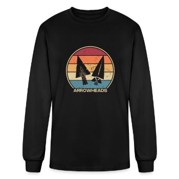 Retro Flint Artifact Rocks Hunter Arrowhead - Men's Long Sleeve T-Shirt - black - Front