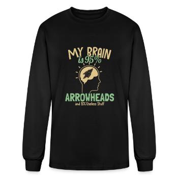 My Brain is 95% Arrowheads Rocks Flint Arrowhead - Men's Long Sleeve T-Shirt - black - Front