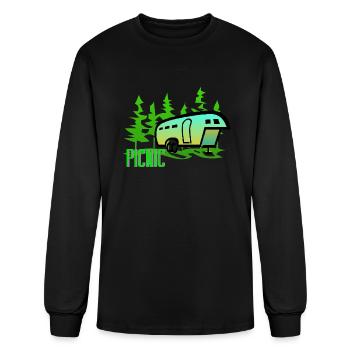 picnic camp - Men's Long Sleeve T-Shirt - black - Front