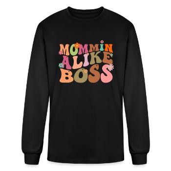 Mommin ALike Boss - Men's Long Sleeve T-Shirt - black - Front