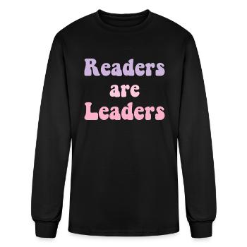 Readers are Leaders pastel - Men's Long Sleeve T-Shirt - black - Front